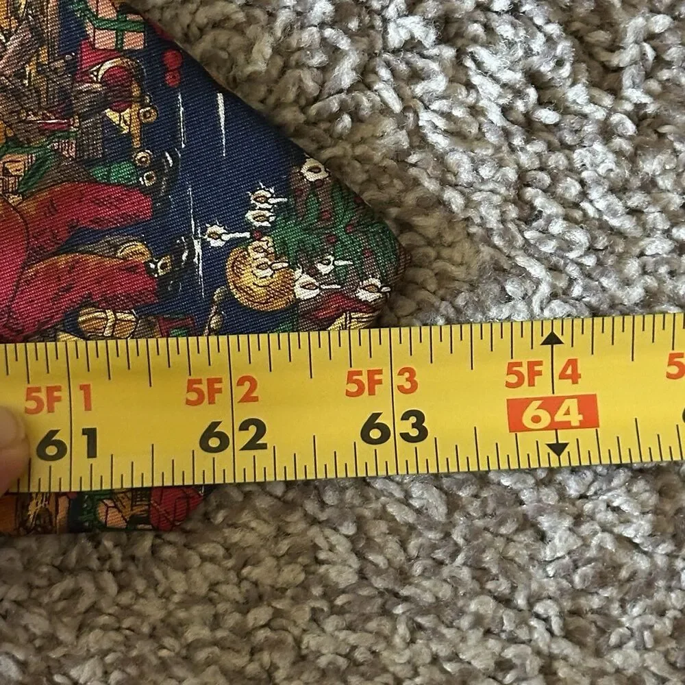 Robert Talbott Silk Tie Santa‎ Claus Necktie 63” Christmas